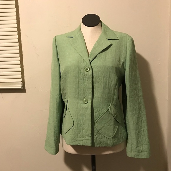 Sag Harbor 2 Buttons Blazer Women’s Size 14 Color Green Quilted Notched Collar. - Picture 13 of 13